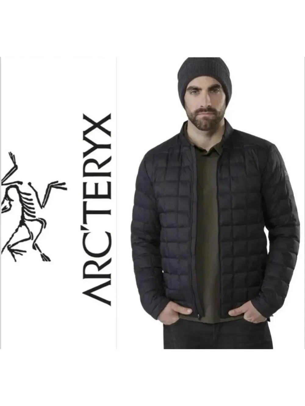 Arc'teryx Rico Shacket Down Quilted Lightweight Puffer Jacket Mens L Black EUC